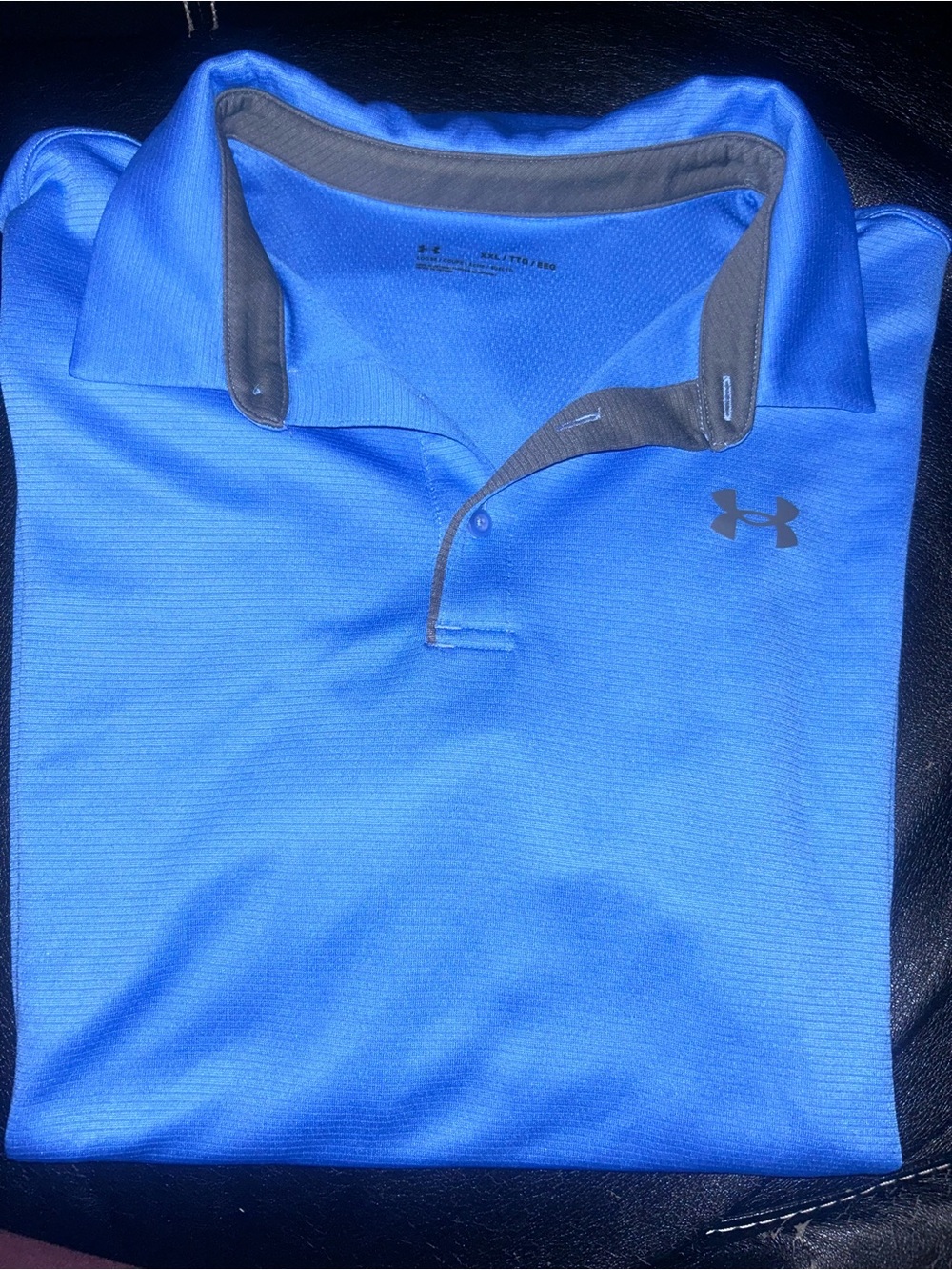 Under Armour Bright Blue Polo with Gray Trim